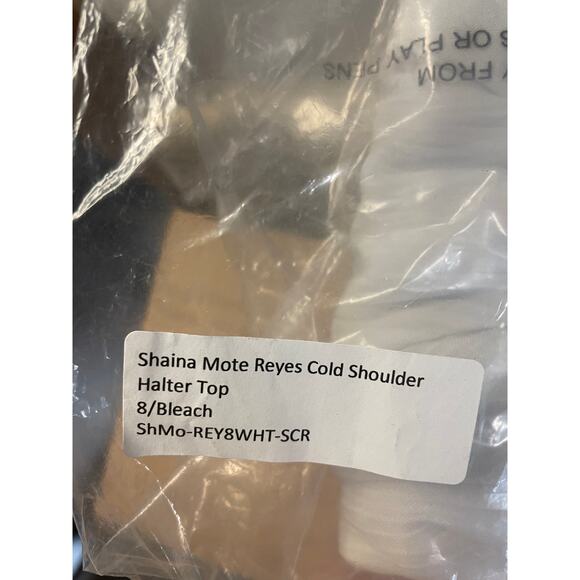Shaina Mote Reyes Top Bleach White Size 8 - Picture 6 of 13